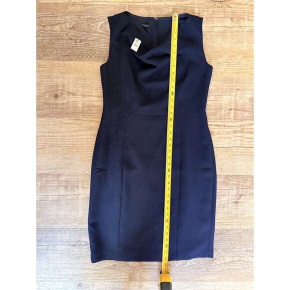 Talbots Dress Navy Blue Cowl Neck Sheath Midi Size 6 NWT ($179) - Picture 3 of 5